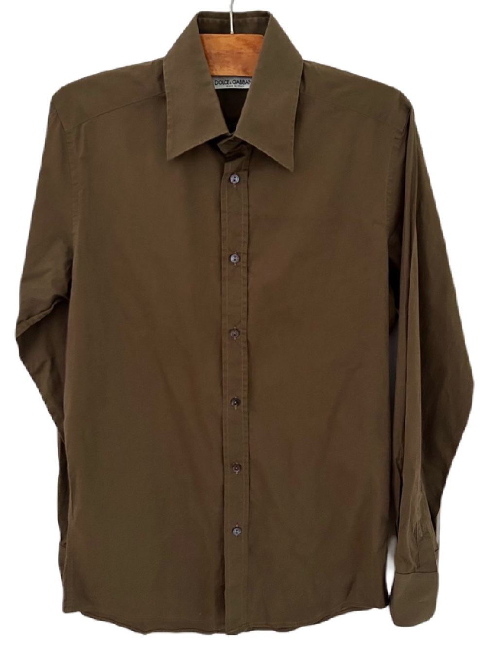 Dolce & Gabbana Brown Dress Shirt Italy Size 40 / 15¾ Vintage Designer